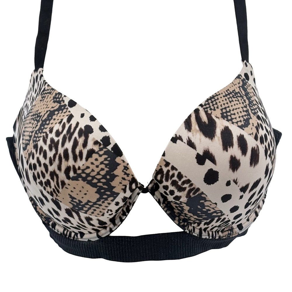 Victoria's Secret Very Sexy Push-Up Bra 40C Mixed Animal Leopard Snake Print